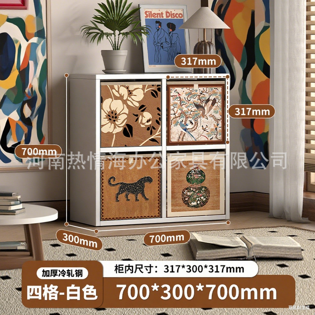 *steel formaldehyde-free*square version [without back panel] 4-compartment cabinet white single cabinet