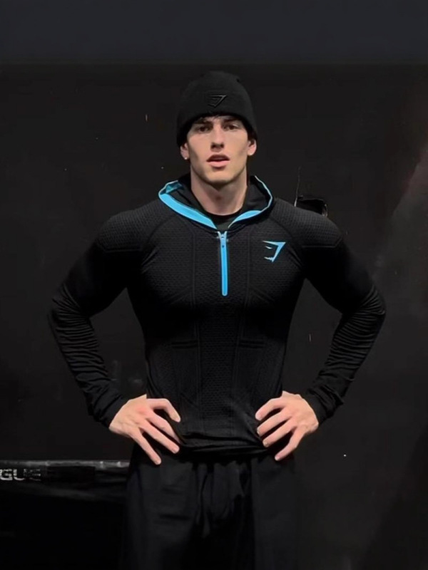 Gymshark Men's Long-Sleeved Autumn and Winter Classic Superhero Quick-Drying Stretch Hoodie Half-Zip Training Wear Gymshark Men's Long-Sleeved Autumn and Winter Classic Superhero Quick-Drying Stretch Hoodie Half-Zip Training Wear