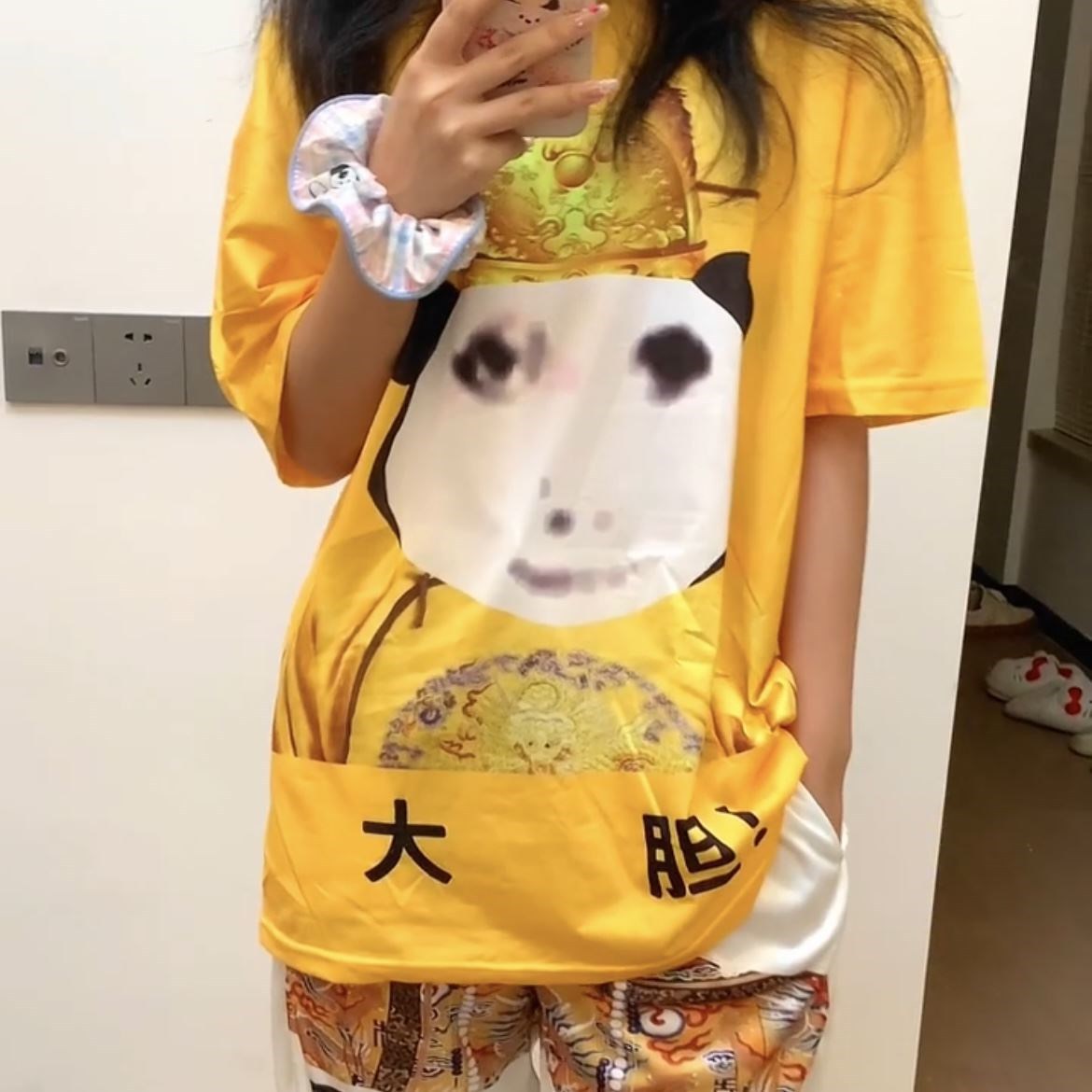 대담한 드래곤 피규어 옷 웃긴 착용 연인 파자마 캐주얼 탑 반바지 반팔 티셔츠 황제 세트 트렌디