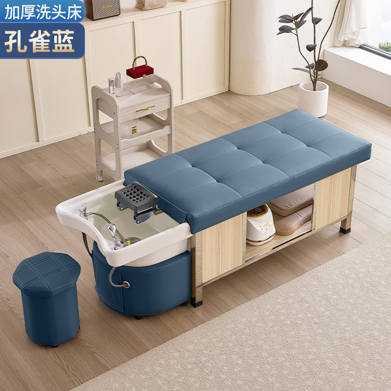 Masaje cama de lavado de cabello de tipo tailandés terapia de cabello de acero inoxidable temperatura constante circulación de agua salón de belleza fumigación lavado de la cara para oídos
