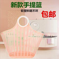 ポータブル大型ソフトプラスチックハンドバスケット食料品ショッピングバスケット収納バスケットスーパーマーケットショッピングバスケット収納バスケット