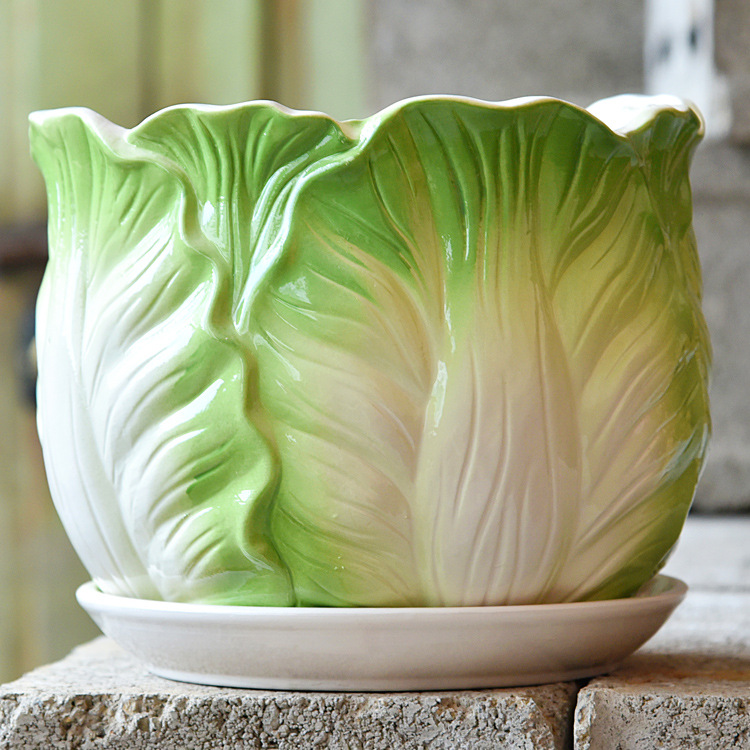 花盆陶瓷创意个性大号特大号带托盘家用绿萝多肉花盆批发