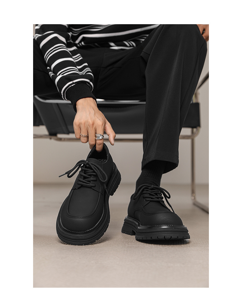 ShoeVault Herren Leder 2025 Neue Business Casual Schwarz Große Zehen Arbeits Frühling Herbst Dicke Sohle Derby Schuhe_voghion.com