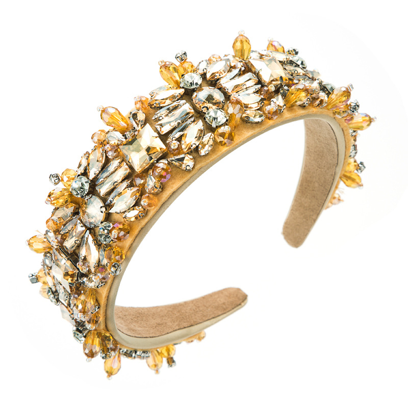 Fashion Hand-sewn Crystal Glass Diamond Headband display picture 9
