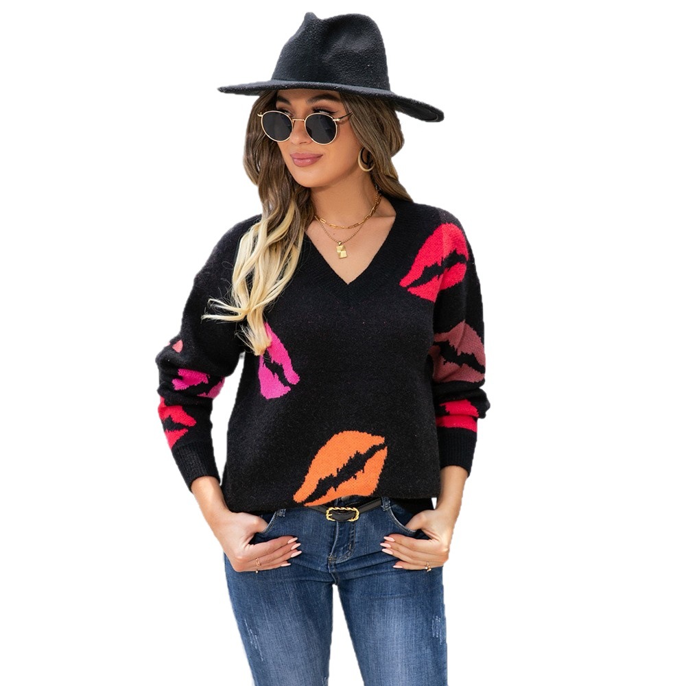 Suéter de Punto con Cuello en V para el Día de San Valentín, Estilo Europeo y Americano, Nuevo en Primavera de 2023, Venta al por Mayor en Amazon image 6