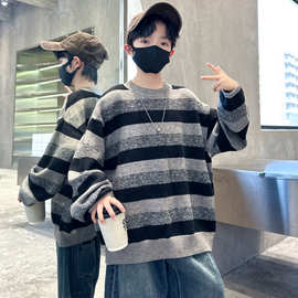 男童秋冬季毛衣2025新款儿童装加厚保暖休闲水貂绒针织毛线衫冬款