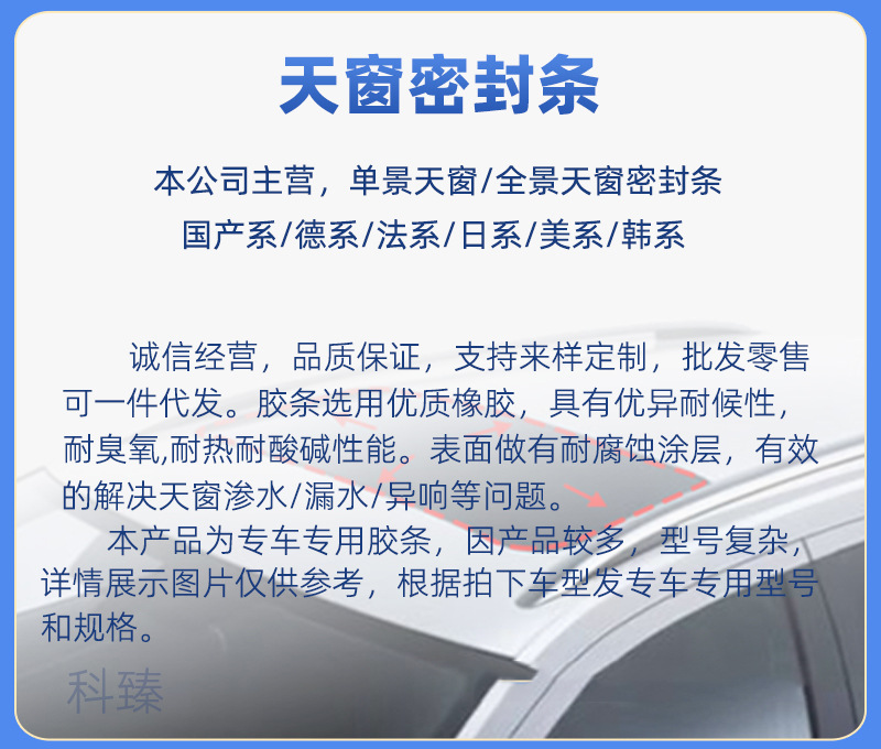 Suitable for Toyota Camry Crown Reiz Lexus Es/Gs Sunroof Seal Strip 63251-30100
