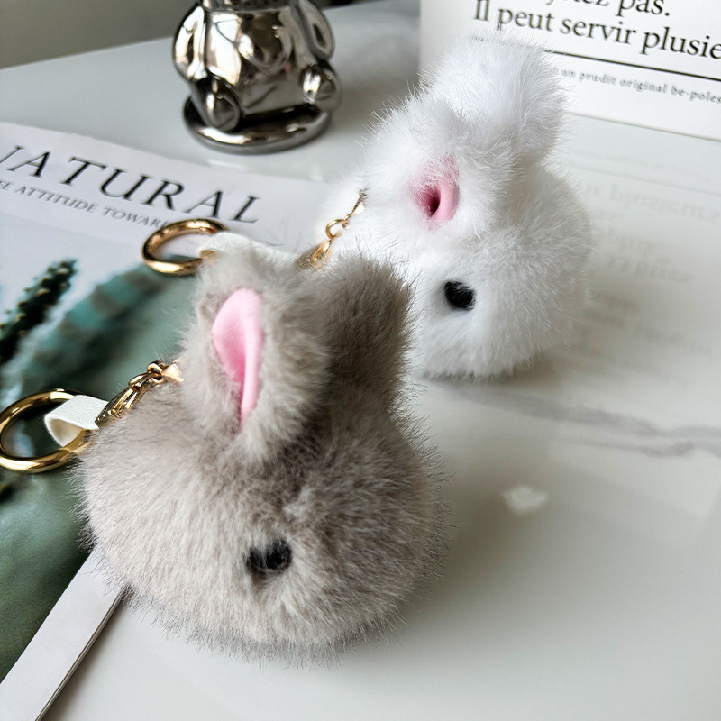Imitación visón pelo conejito llavero colgante mini versión bolso colgante de felpa colgante suministro de fabricantes de accesorios para automóviles