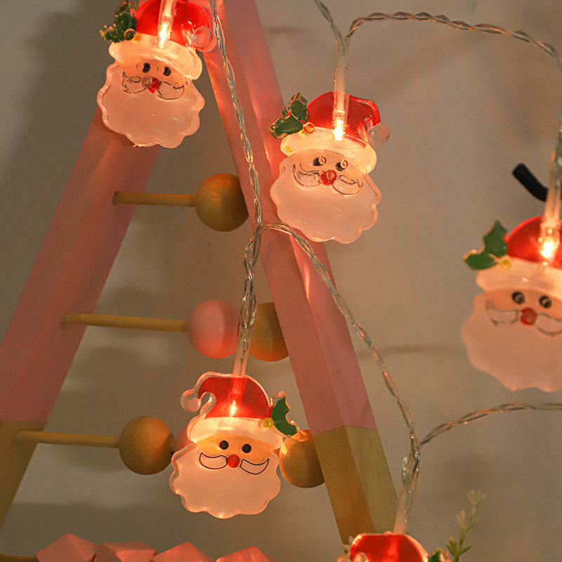 Decoración navideña, luces de colores, luces intermitentes, luces de cadena, alces huecos, luces colgantes, decoración de la habitación de la niña, atmósfera del maletero