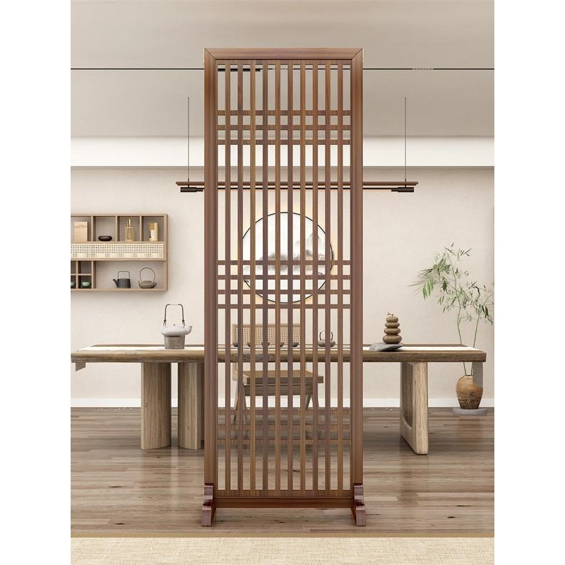 Screen Partition Living Room Solid Wood Ancient Partition Fence New Chinese Japanese Style Simple Decoration Hollow Entry Door