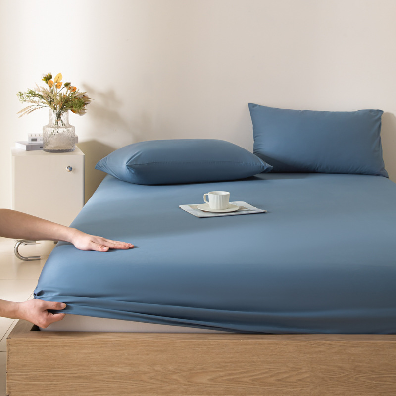 Fitted Sheet Three-Piece Set Pure Cotton Mattress Protector Solid Color Non-Slip Bed Cover Crib Sheet Cross-Border