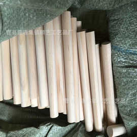 厂家批发实木白蜡木橡胶木荷木松木棒尖头打孔木圆棍圆柱长条