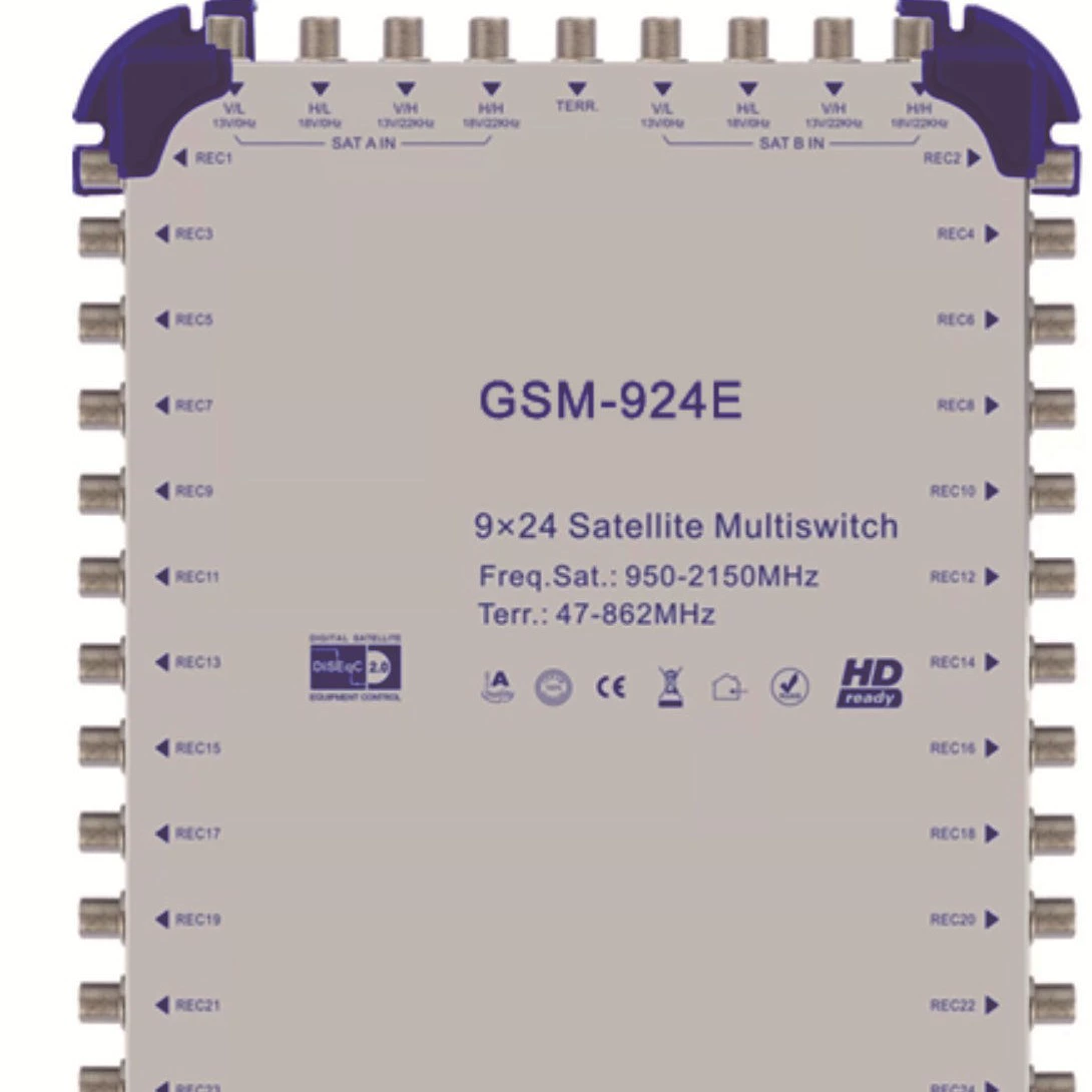 Многоканальный переключатель спутникового сигнала 950-2150 МГц, каскад 9 входов и 24 выхода