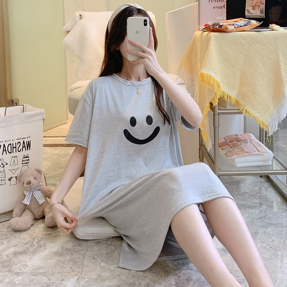 Corea del Sur Comercio exterior transfronterizo camisón de estilo coreano de las mujeres de verano de manga corta de media longitud de dibujos animados dulce lindo desgaste exterior Sudeste Asiático