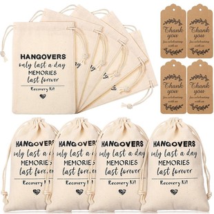 10pcs Cross Border hangover kit Cotton Bag Hangover Bachelorette Drawstring Drawstring Pocket Party Gift Bag