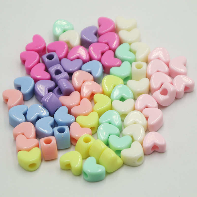 12mm Heart Peach Heart Large Hole Beads Loose Beads DIY Handmade Beaded Weaving Material Shoelace Accessories Clothing Accessories