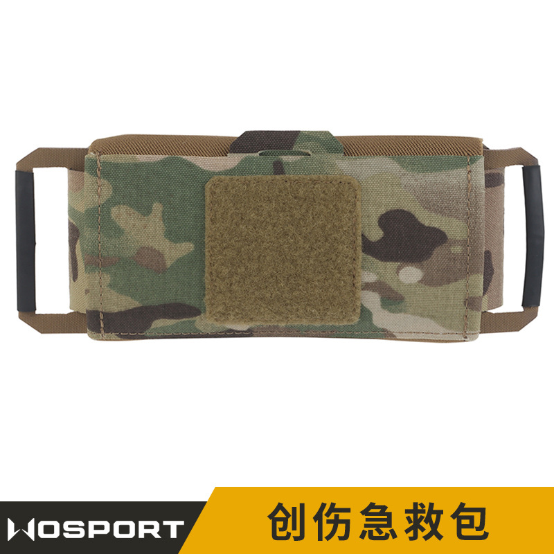 WOSPORT Camouflage Elastic Split-Type Trauma First Aid Kit Double-Sided Elastic Fixed M-System Medical Storage Bag