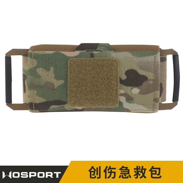 WOSPORT Camouflage Elastic Split-Type Trauma First Aid Kit Double-Sided Elastic Fixed M-System Medical Storage Bag