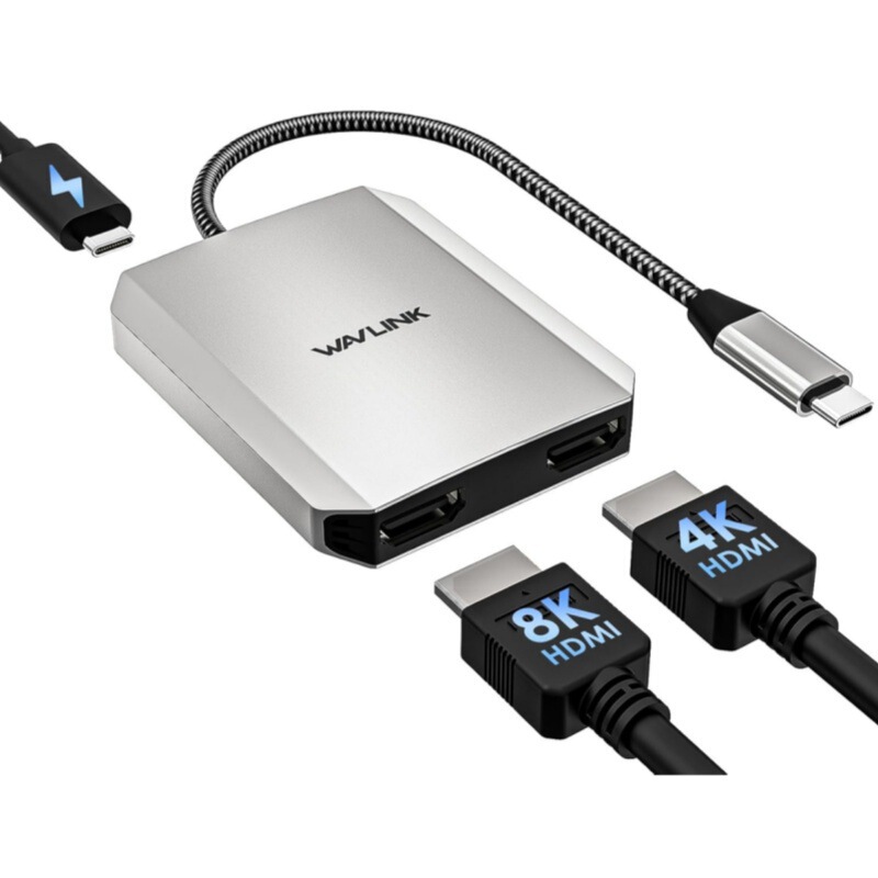 Wavlink USB C to Dual HDMI Adapter Dual 4K@60Hz HDMI Adapter 100W Power Output Wavlink USB C to Dual HDMI Adapter Dual 4K@60Hz HDMI Adapter 100W Power Output
