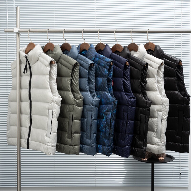 Cross-Border Big Goose down Jacket Vest Crofton Canada Same Style Men's and Women's Stand Collar Lightweight Sleeveless Vest 2229m