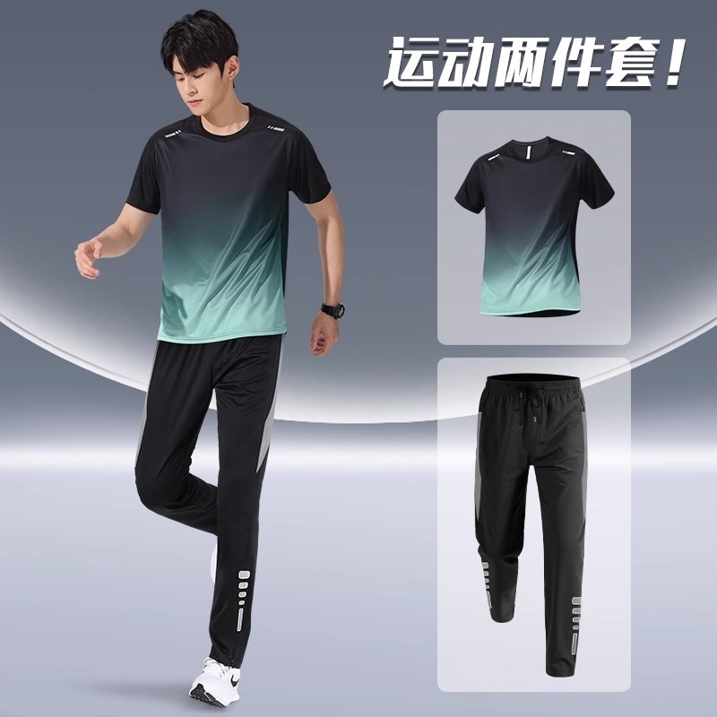 Trajes deportivos para hombres para correr otoño delgado ropa de secado rápido mangas largas pantalones largos casuales 2024 nuevo ciclismo fitness