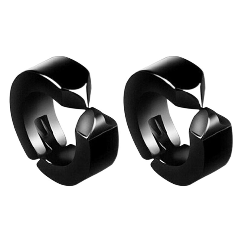 Baosalina estilo coreano negro punk pendientes de los hombres pendientes no alérgicos clip de oreja de acero de titanio pendientes no perforados