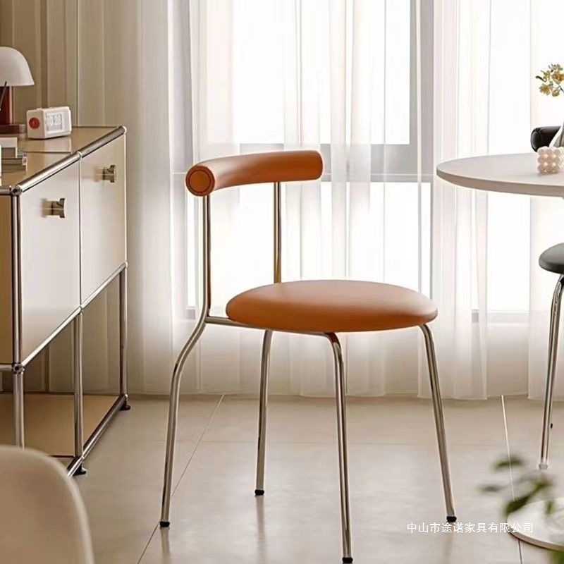 Retro Internet Celebrity Chair Light Luxury Vintage Home Cream Dining Chair Modern Minimalist Bedroom Study Dining Table Backrest Chair