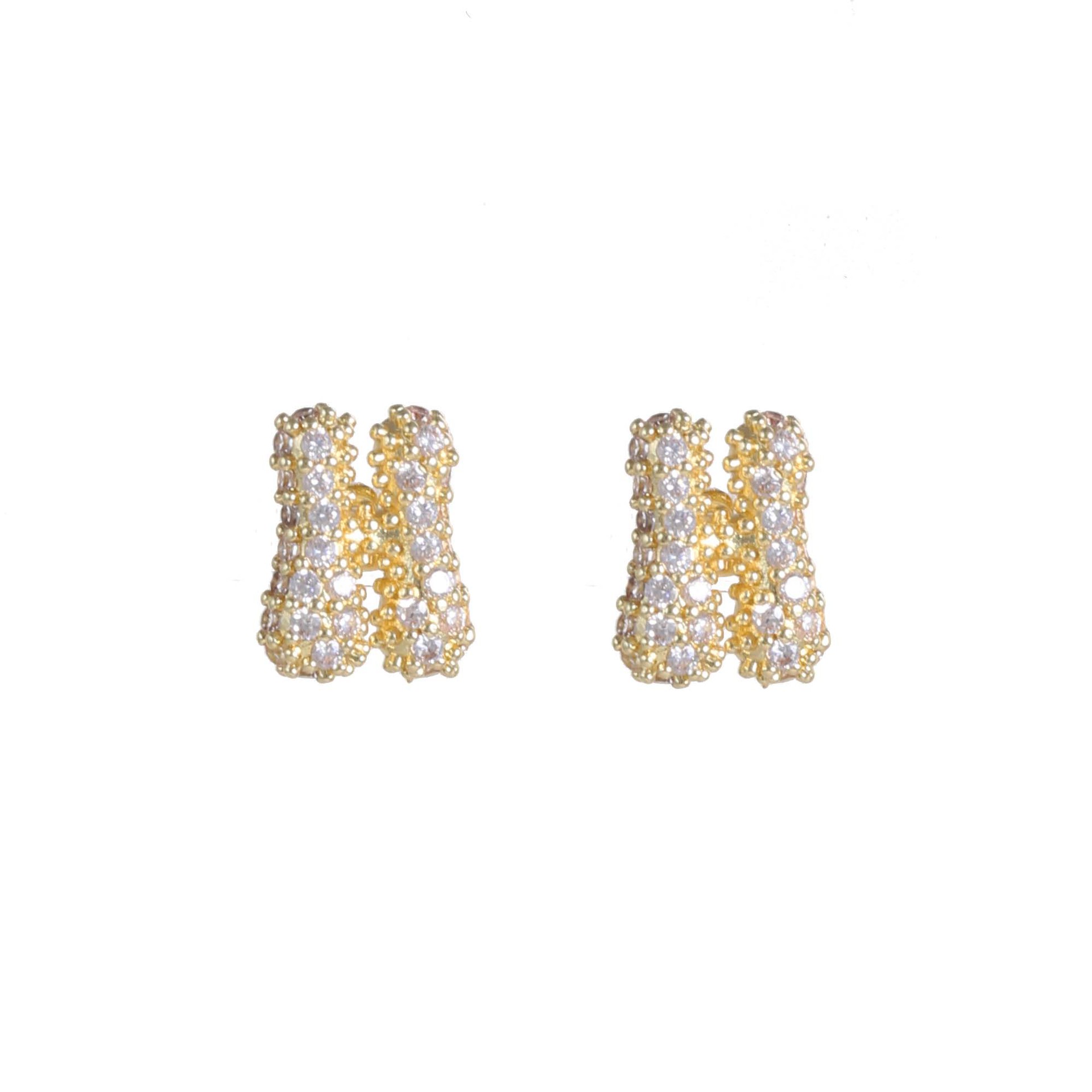 6g Weight Copper Ear Needle Material Ear Studs Classification 1 Pair Quantity Daily Occasion Copper Material Letter Pattern All Seasons Season Women's Gender Plating Design Classic Style Style 1 Pair Classic Style Letter Plating Copper Ear Studs 13