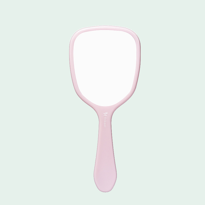 Espejo de Mano Retro con Mango de Plástico Portátil para Maquillaje