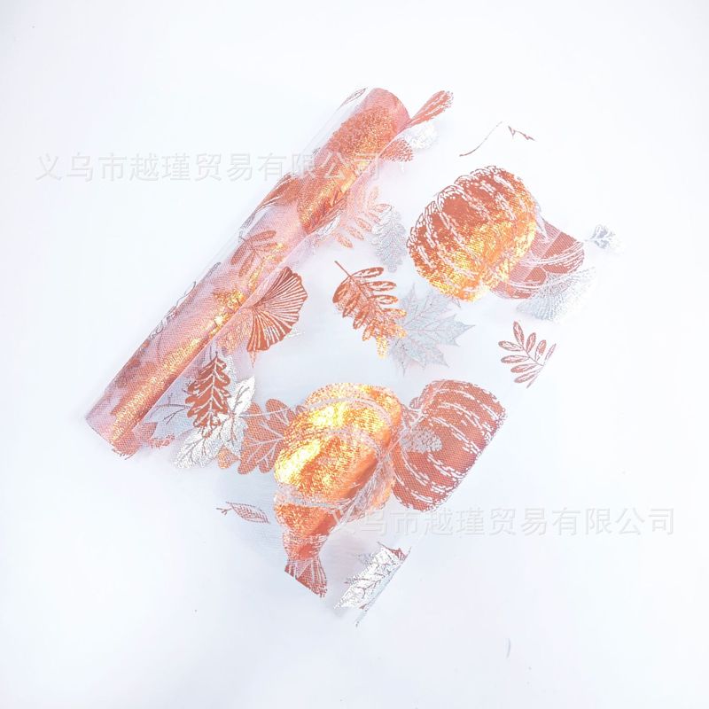 亚马逊跨境新品万圣节烫金桌旗感恩节南瓜枫叶秋色餐桌装饰桌旗|undefined