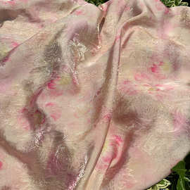 绯烟集 新中式国风浮光锦面料 汉服衬衫马甲旗袍半裙数码印花布料