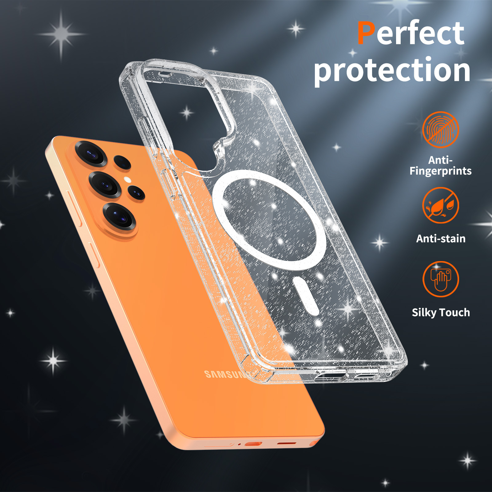 High Transparency Glitter Phone Case For Samsung Galaxy S26 Plus_voghion.com