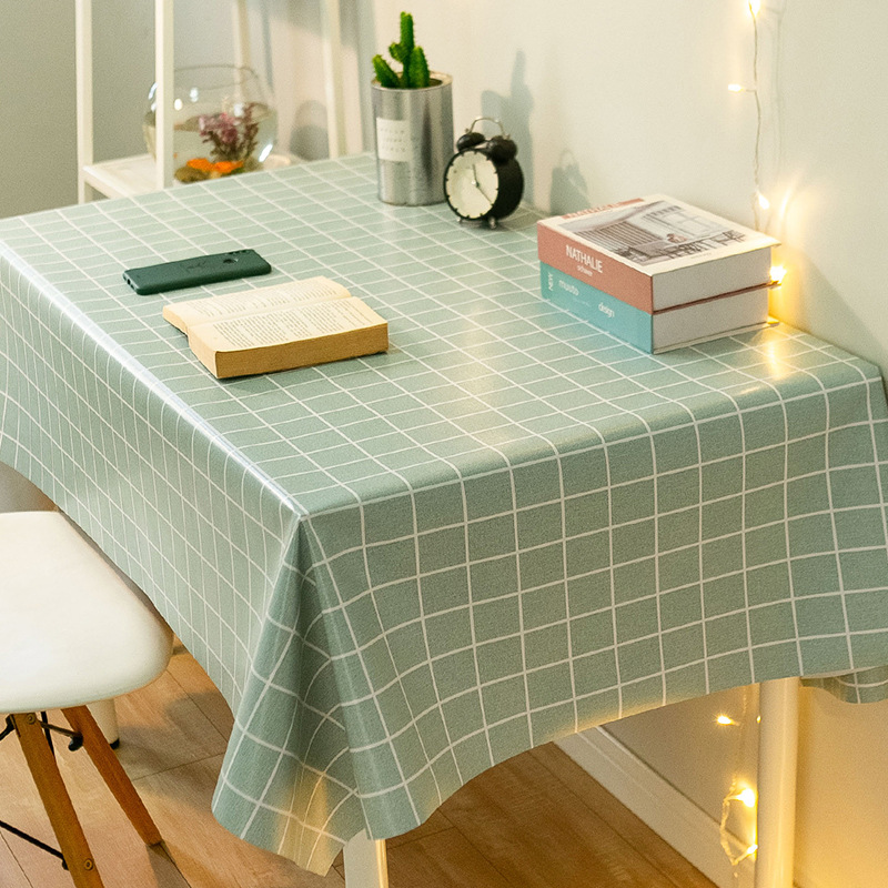 Topa de escritorio de PVC impermeable a prueba de agua a prueba de aceite sin lavado estudiantes tela de escritorio rectangular tela de mesa de comedor red ins viento almohadilla de mesa