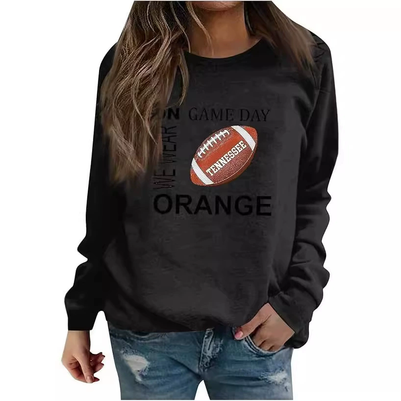 2023 новый стиль женской рубашки с длинными рукавами плюс большой размер регби игровой день толстовка с круглым вырезом пуловер