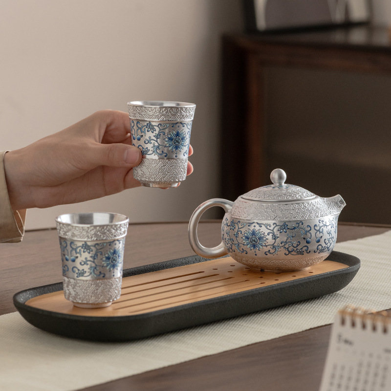 西施壶鎏银一壶两杯茶具套装镀银功夫茶具礼物高档节日伴手礼|undefined