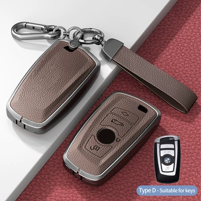 Car key bag: Series 3 Series 7 Series 1 - model-d-square-smart-4-button-no-standard-mocha-brown-hardware-bracelet-single-shell