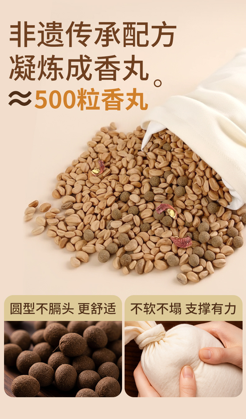 Traditional Chinese Herbal Sleep Pillow Mugwort Cotton Cylinder Aromatherapy Neck Support Cushion with Gift Box key features
