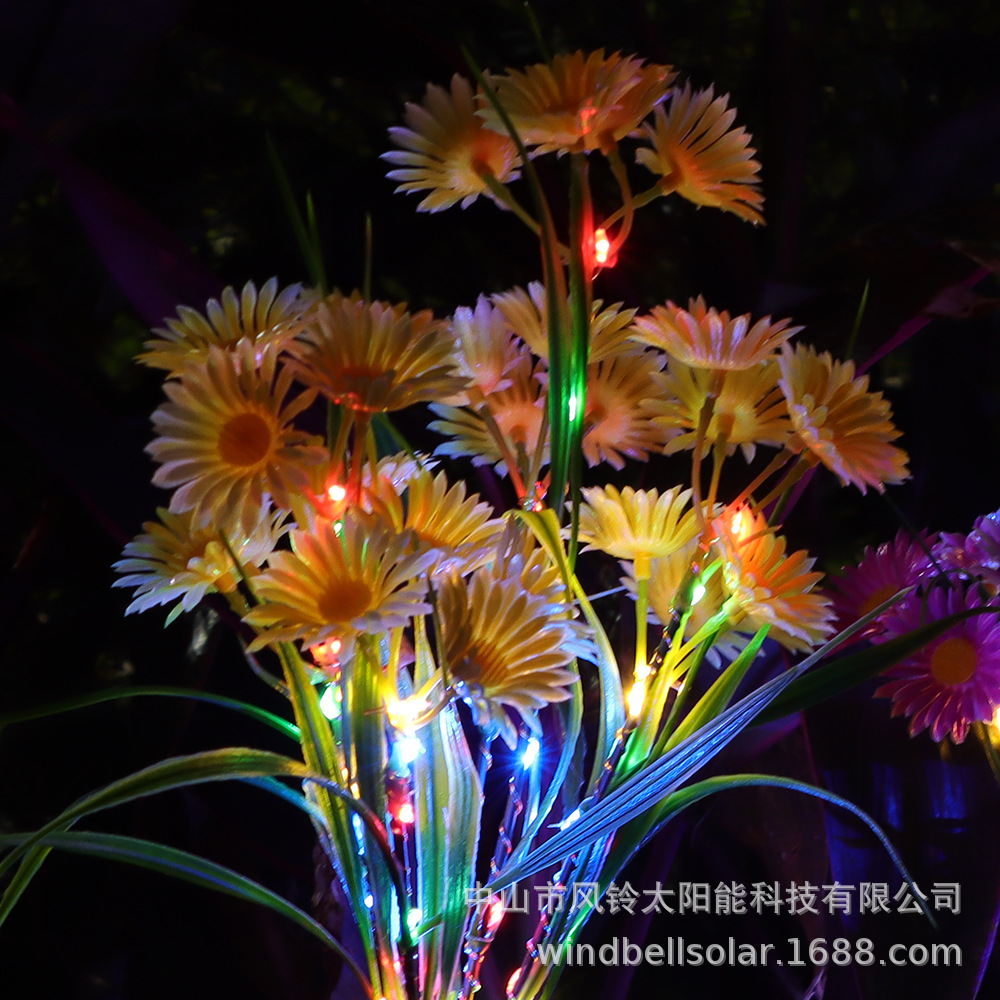 太阳能野花灯led仿真花灯户外庭院花园灯led太阳能菊花草坪地插灯-阿里巴巴