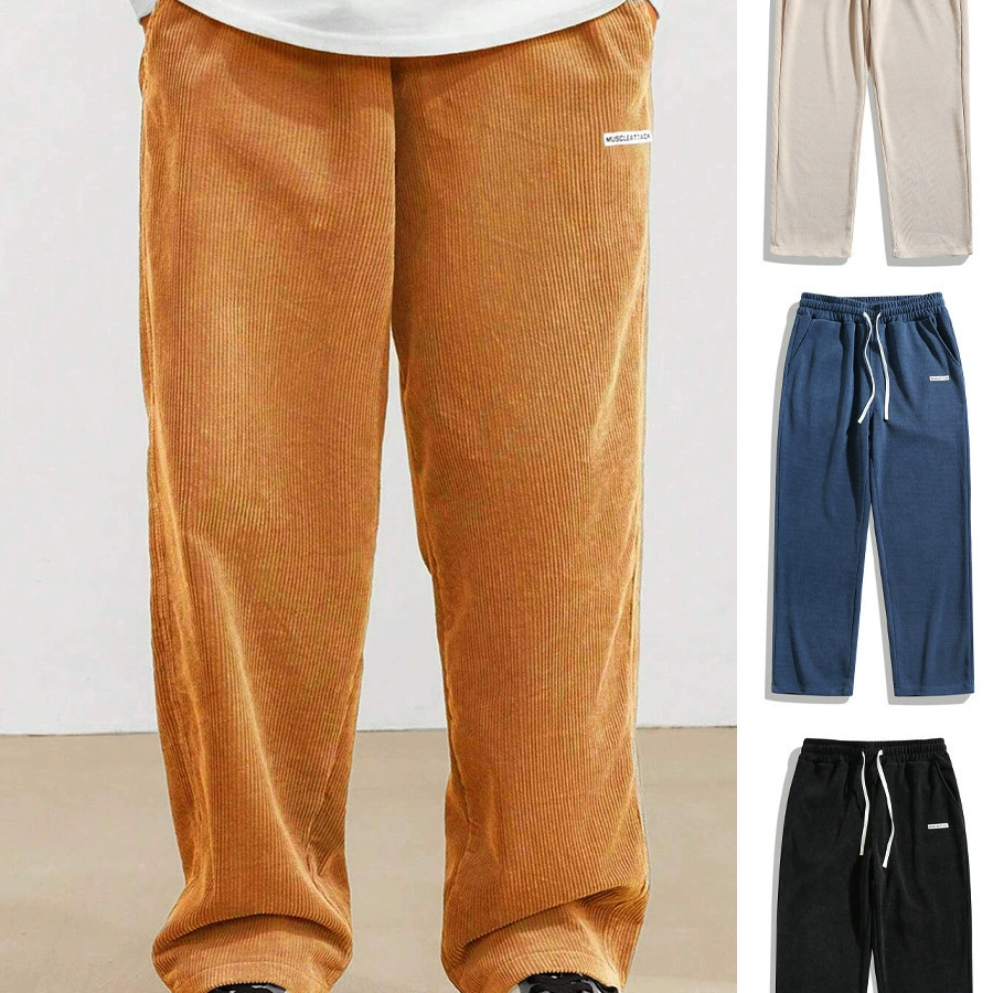 Европейские мужские новые вельветовые свободные повседневные брюки