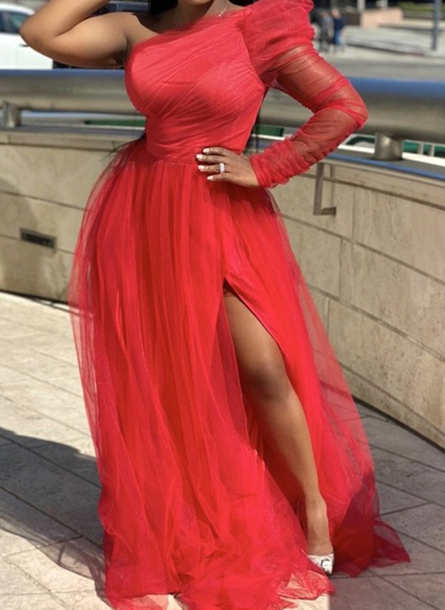 2021 primavera y verano nuevo comercio exterior europeo y americano suelto gran swing vestido de malla image 8