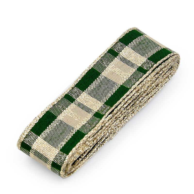 Transfronterizo nuevo oro cebolla cuadrada cinta de regalo de Navidad decoración tejida cinta jacquard borde de alambre 2 yardas