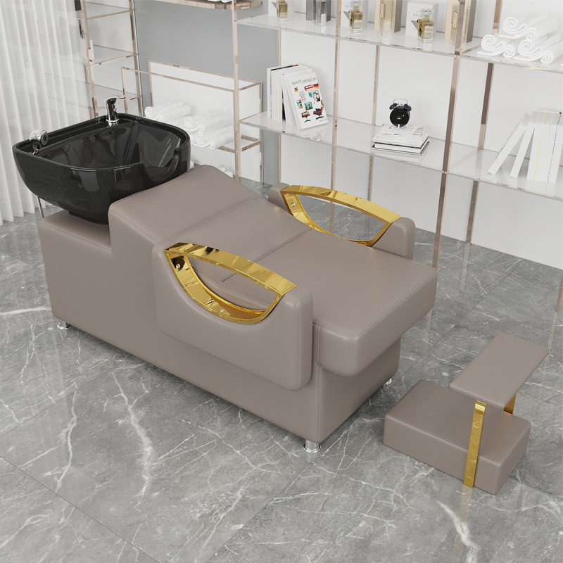 Nueva venta directa de fábrica, peluquería, cama de champú, peluquería semi-reclinada, cama de descarga, tienda de moda de celebridades de Internet, peluquería