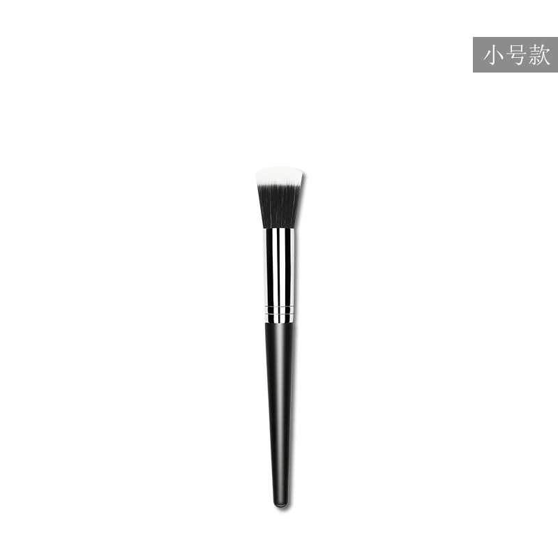 Cepillo de maquillaje de una sola pieza imitación animal pelo suave gran tamaño pequeño cabeza plana de doble capa mango de madera herramienta de maquillaje rubor cepillo punteado