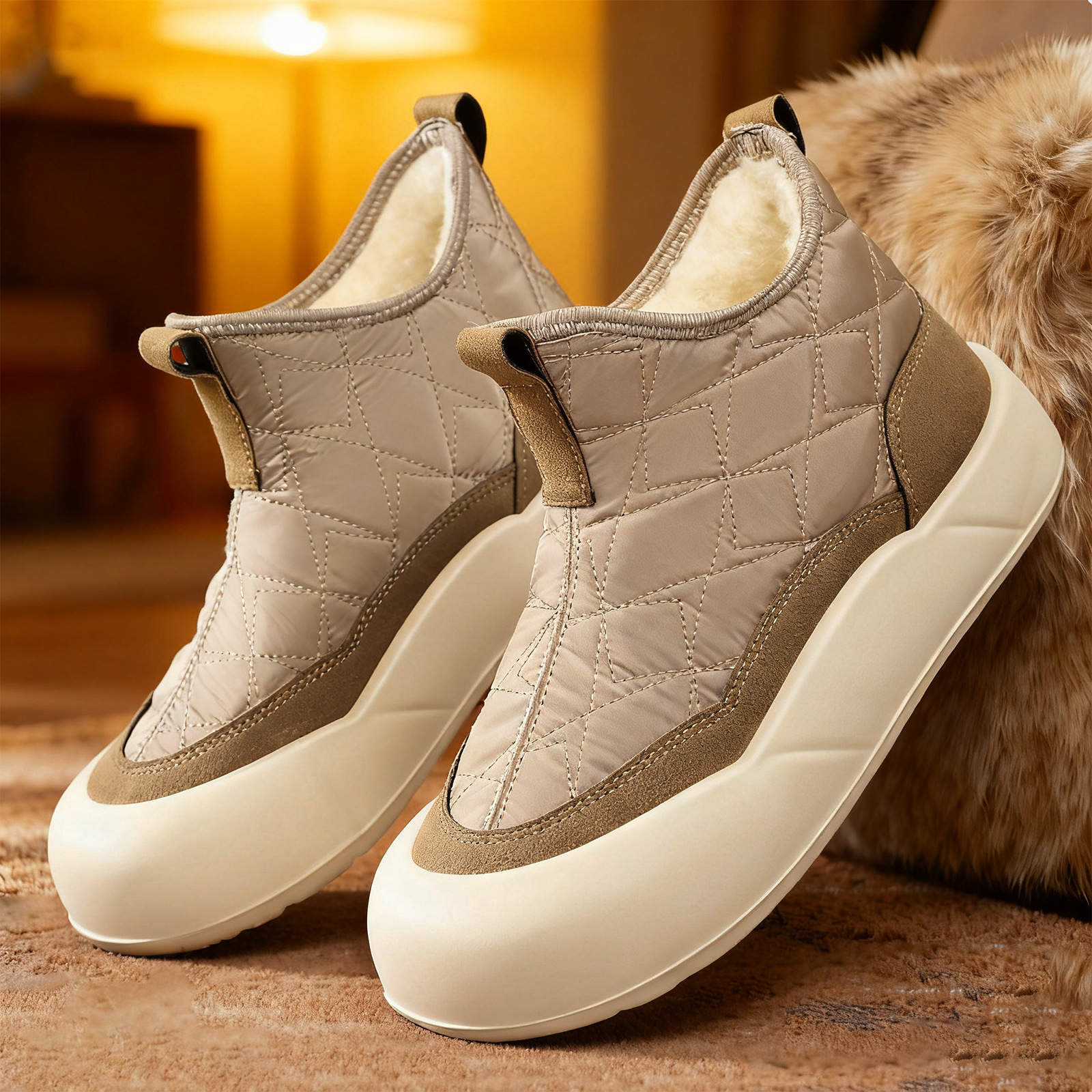 women‘s cotton-padded shoes new winter women‘s boots snow boots fleece-lined thicker boots women‘s fashion snow boots cold-proof thermal cotton boots