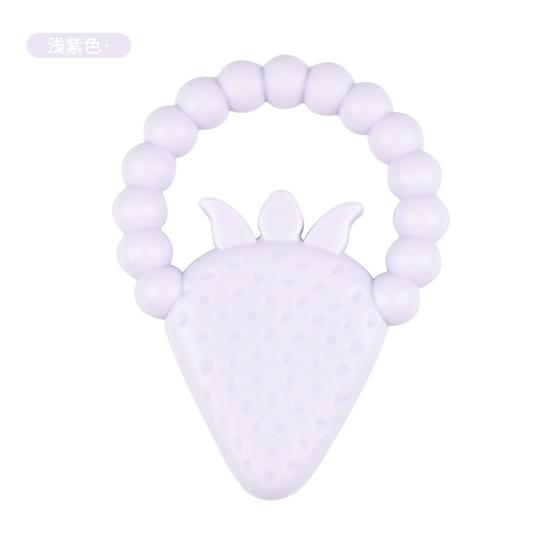 Dientes para bebés, goma de fresa para bebés, palillos de dientes para bebés, dibujos animados, juguetes de goma de mordida tranquilizadores en stock