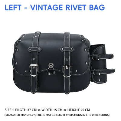 rack side bag protection bars, Motorcycle bumper - rivet-quick-release-leather-side-bag-single-left-anti-theft-lock-cup-holder