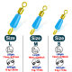 Bag silicone quick sub-line clip anti-winding high-speed American second-changing sub-line clip fishing pin fishing gear small accessories