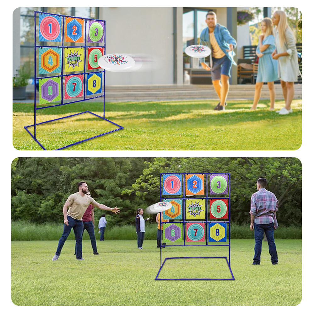 Niños arrojar PE Frisbee juego conjunto interior al aire libre interacción padre-hijo Jiugong grid objetivo digital soporte juguetes