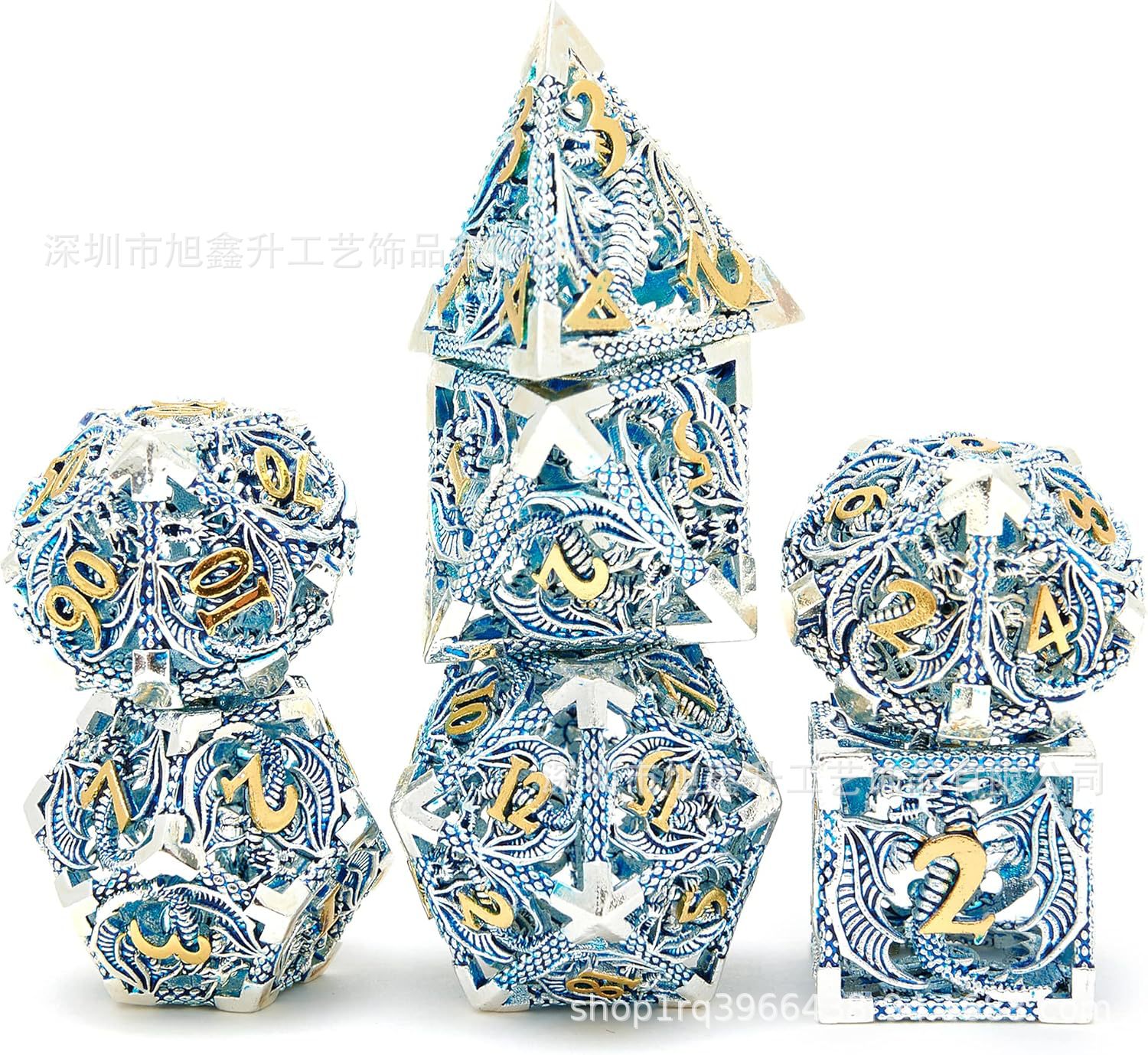 Kesulu metal hueco dragón Dados DND dragón y ciudad subterránea corriendo grupo juego de mesa multi-Cara dados digitales al por mayor D20