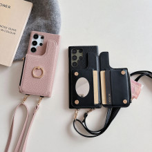 新款斜挎多卡拉链钱包适用三星S24Ultra手机皮套插卡S25保护套A55